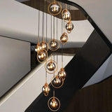 Multi-Sphere Metal Ring Modern Chandelier - Clowas