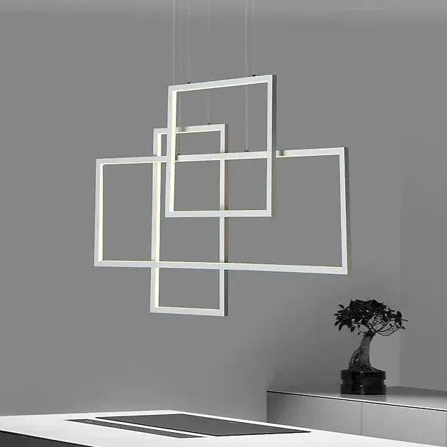 Multiple Rectangular Black Minimalist Pendant Lights - Clowas