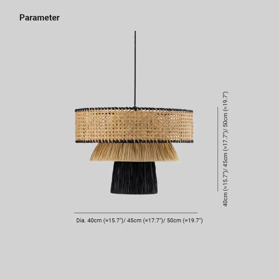 Mushroom Multilayer Rattan Pendant Light - Clowas