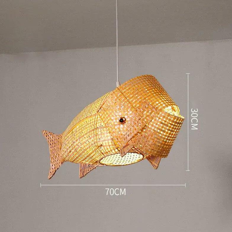 Fish Grid Restaurant Rattan Pendant Light - Clowas