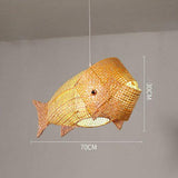 Fish Grid Restaurant Rattan Pendant Light - Clowas