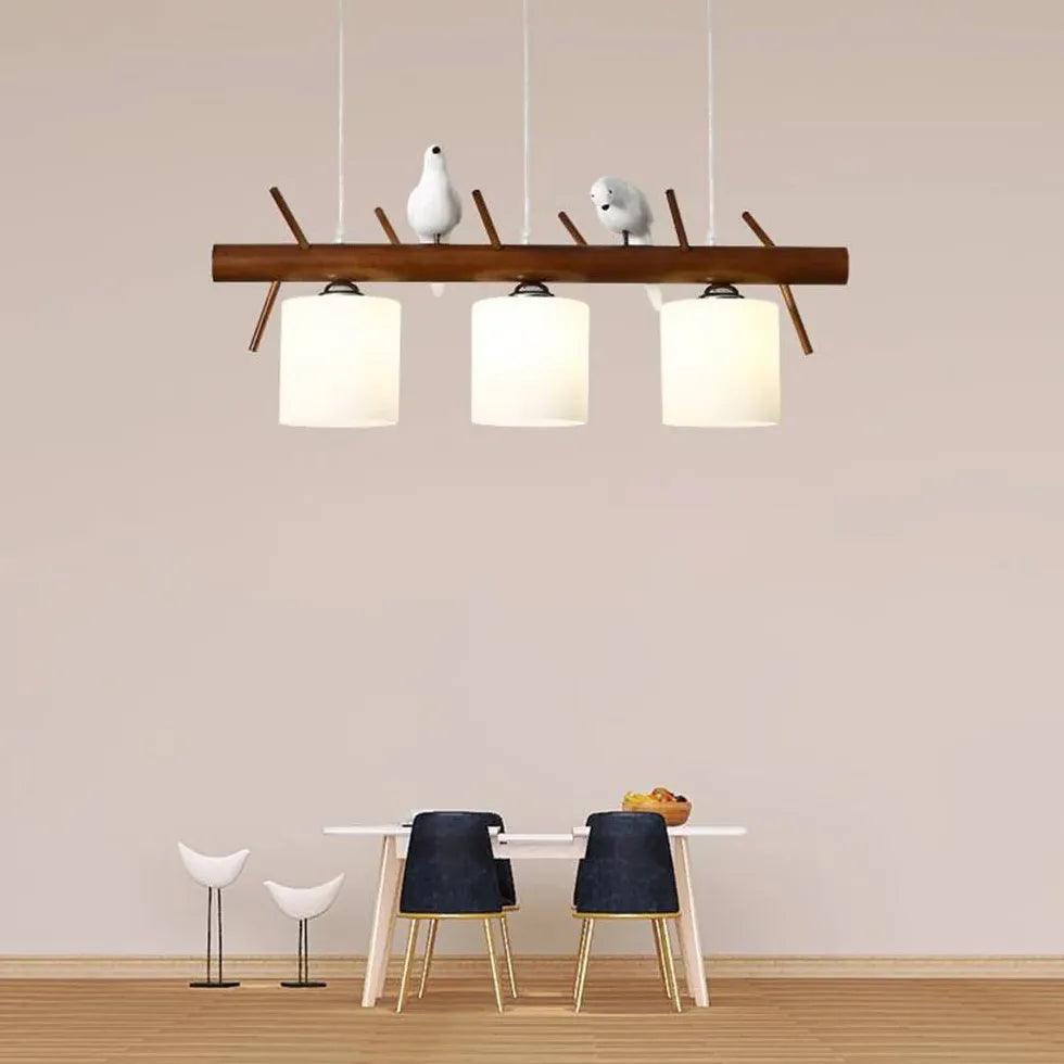 Bird Shaped Bend Bracket Wooden Pendant Light - Clowas