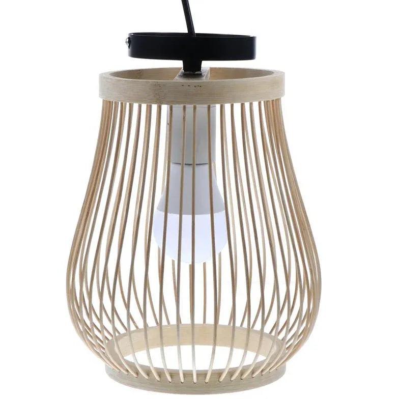 Oval Weaving Dining Room Wooden Pendant Light - Clowas