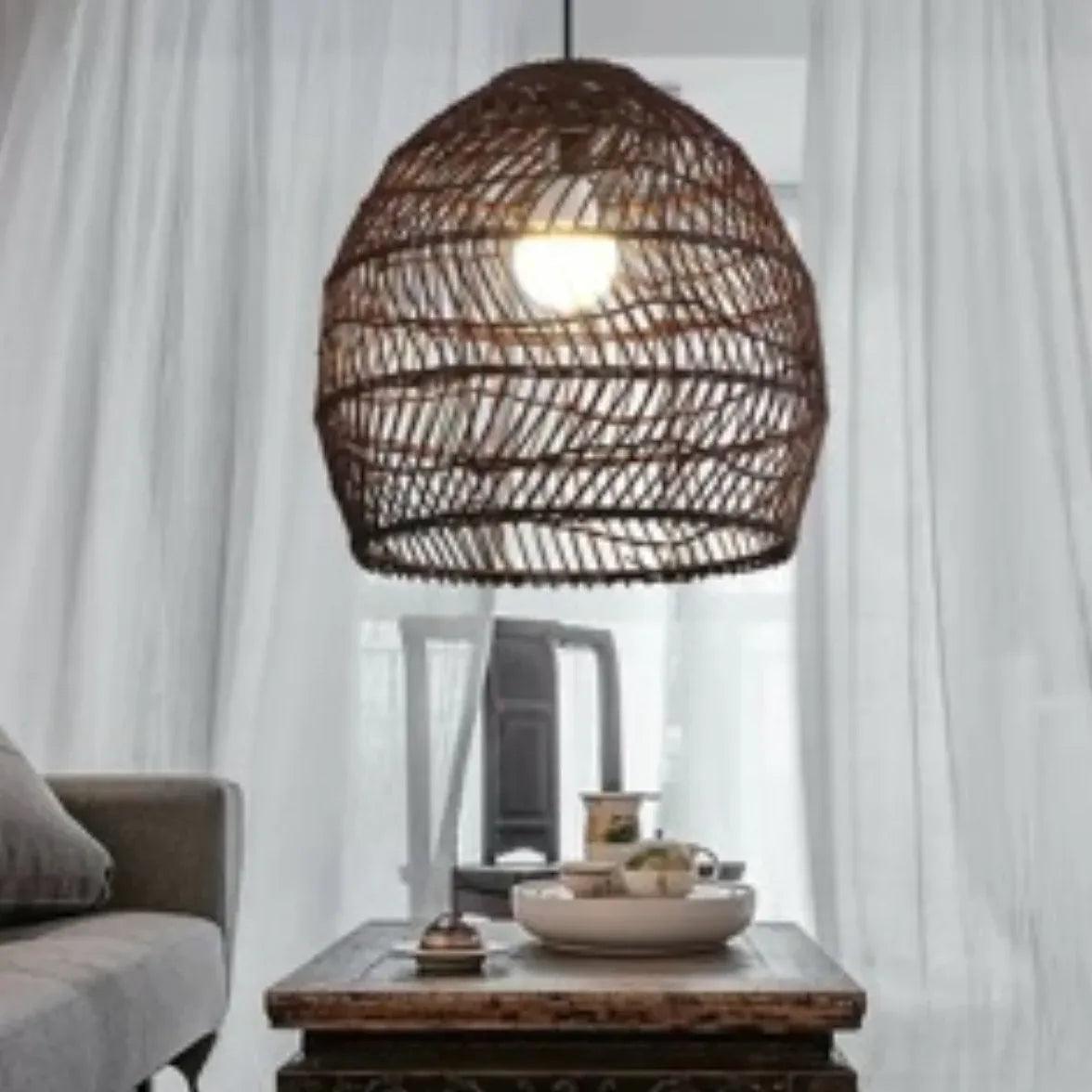 Weaving Dining Room Rattan Pendant Light - Clowas