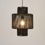 Simple Dark Tones Rattan Pendant Light - Clowas