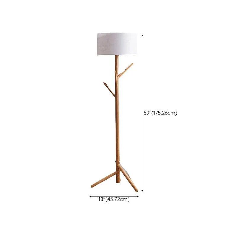 Wooden Hat Rack Tripod Floor Lamp - Clowas