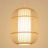 Long Column Weaving Rattan Vintage Pendant Light - Clowas