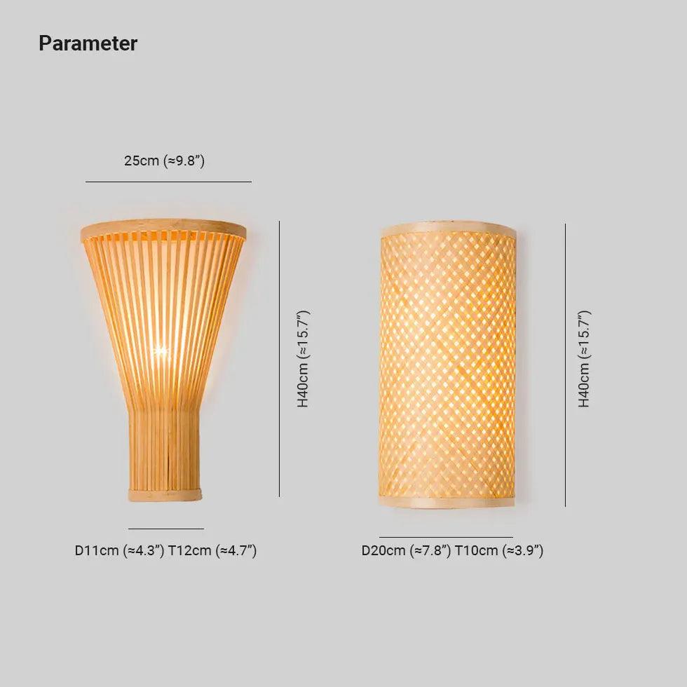 Vertical Slender Rattan Decorative Wall Lamp - Clowas