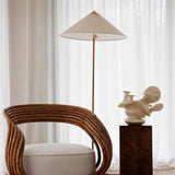 Cone Rattan White Floor Lamp - Clowas