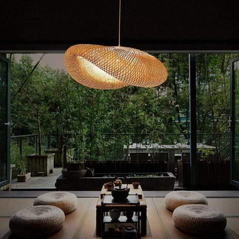 Hyperbolic Mesh Kitchen Rattan Pendant Light - Clowas