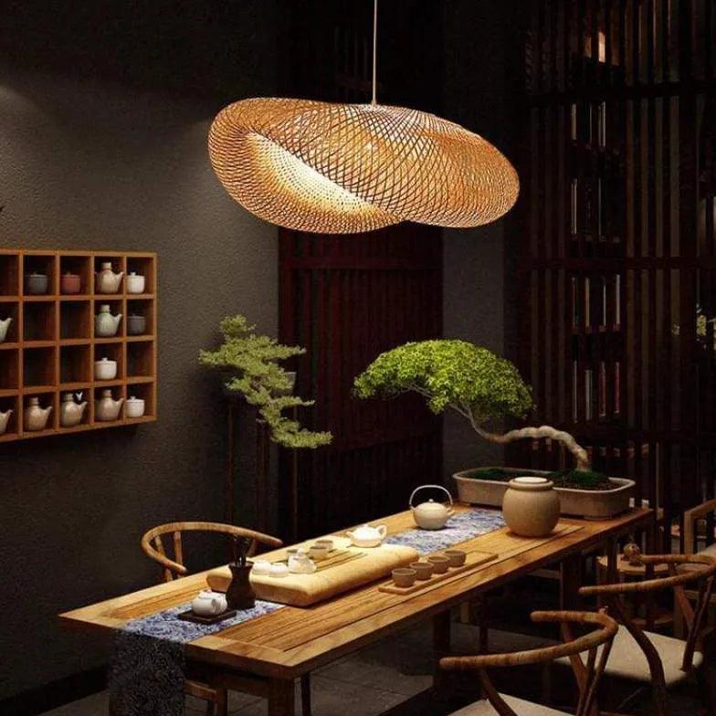 Hyperbolic Mesh Kitchen Rattan Pendant Light - Clowas