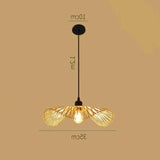 Natural Grid Restaurant Rattan Pendant Light - Clowas