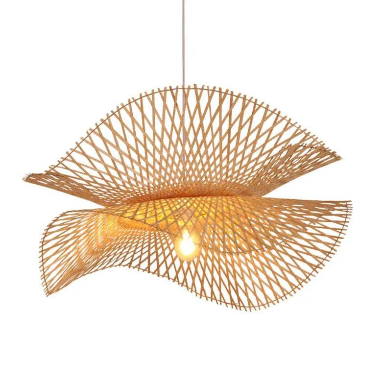 Natural Grid Restaurant Rattan Pendant Light - Clowas