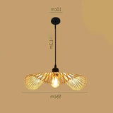 Natural Grid Restaurant Rattan Pendant Light - Clowas