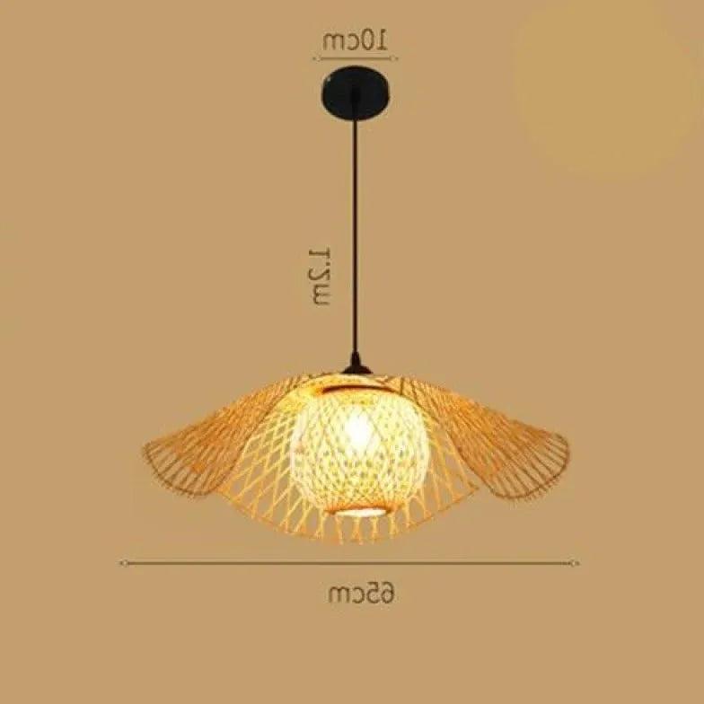 Natural Grid Restaurant Rattan Pendant Light - Clowas