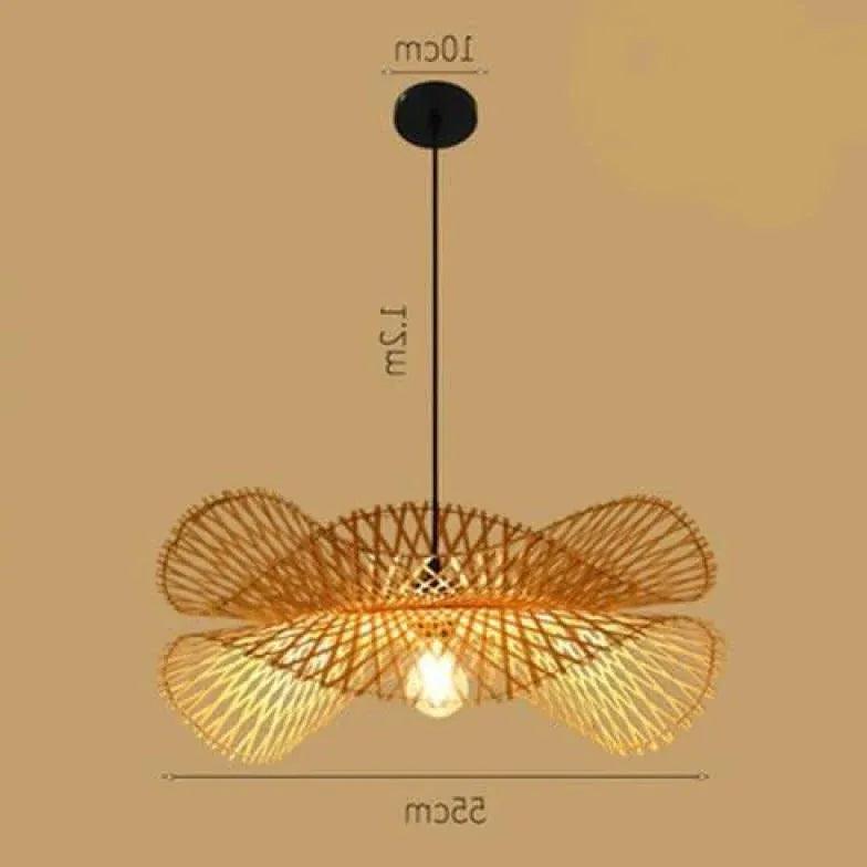 Natural Grid Restaurant Rattan Pendant Light - Clowas
