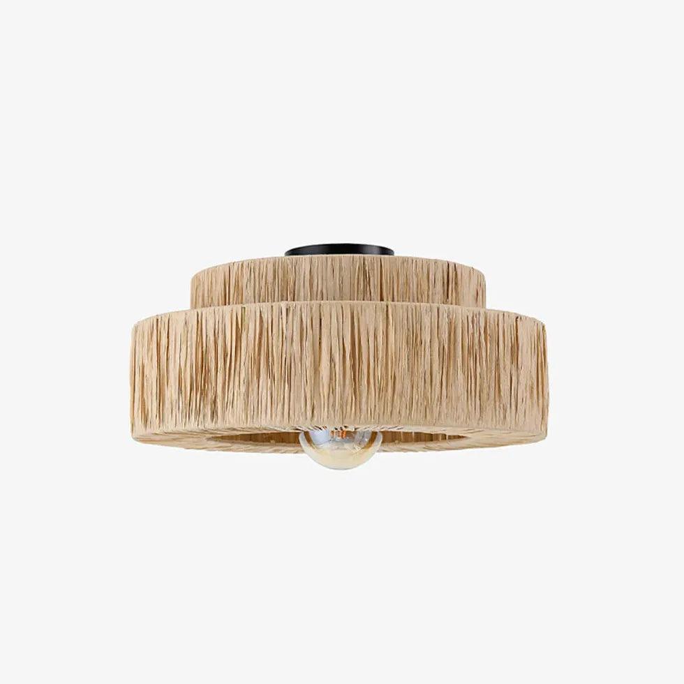 Double Layer Slim Bedroom Rattan Pendant Light - Clowas