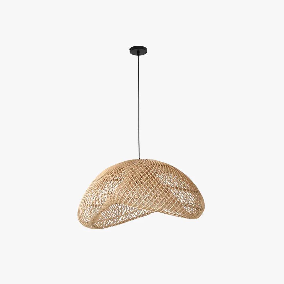 Grid Weaving Bedroom Rattan Pendant Light - Clowas