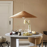Cone Shaped Woven Rattan Dining Room Pendant Light - Clowas