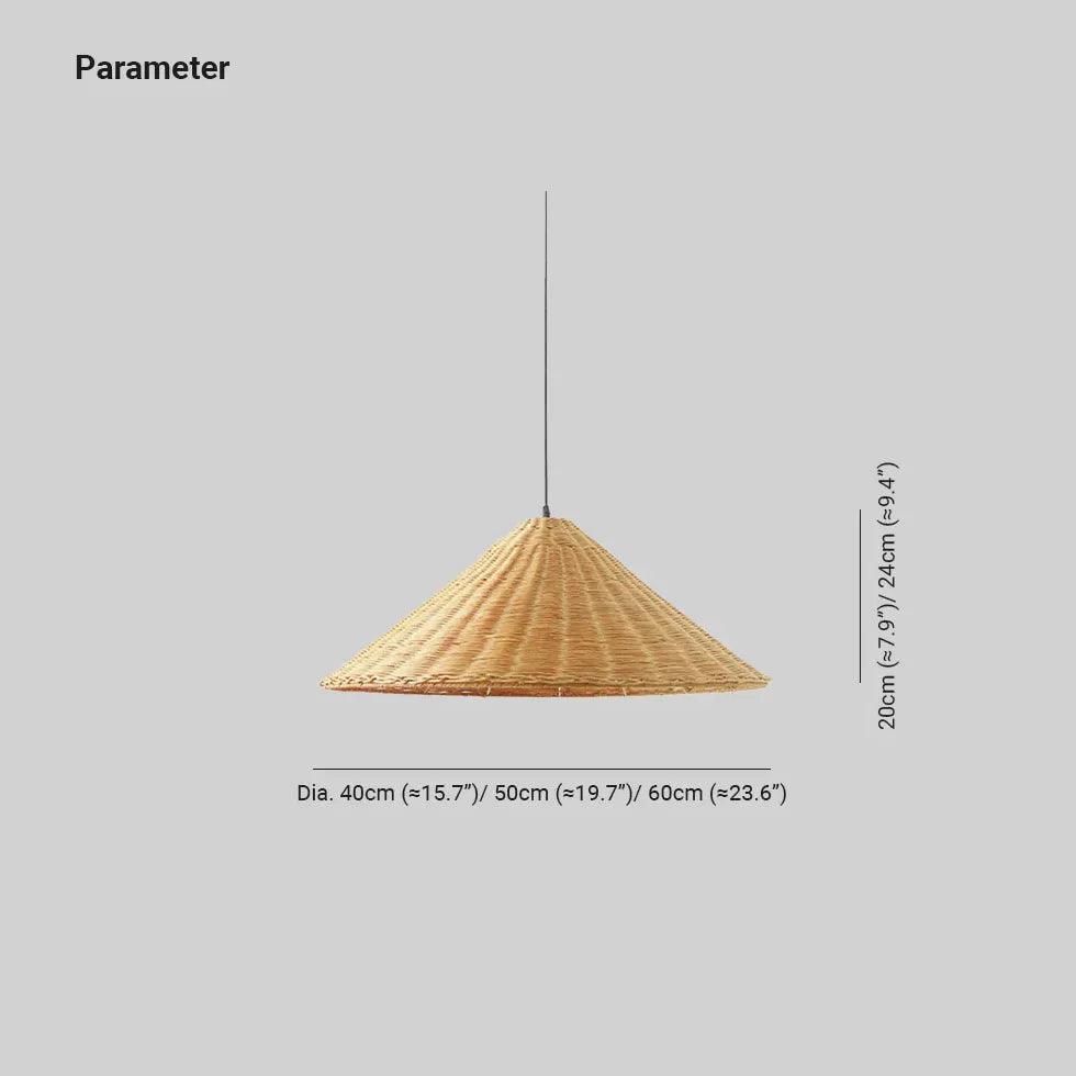 Cone Shaped Woven Rattan Dining Room Pendant Light - Clowas