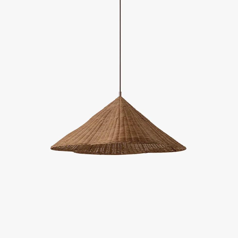 Woven Rattan Cone Shade Vintage Pendant Light - Clowas