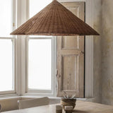 Woven Rattan Cone Shade Vintage Pendant Light - Clowas