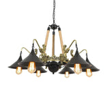 Natural Funnel Black Vintage Chandelier - Clowas