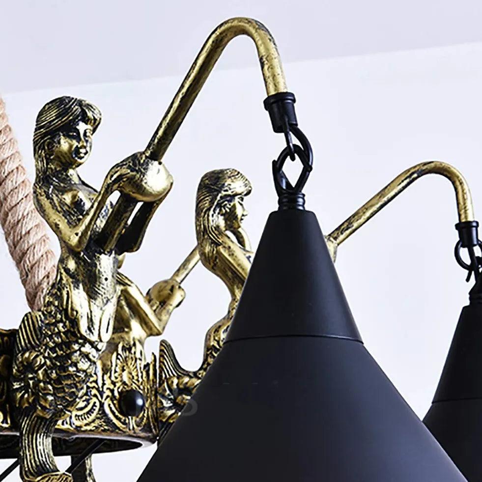 Natural Funnel Black Vintage Chandelier - Clowas