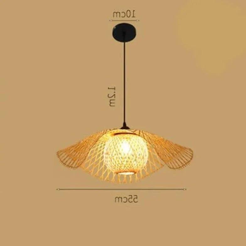 Natural Grid Restaurant Rattan Pendant Light - Clowas