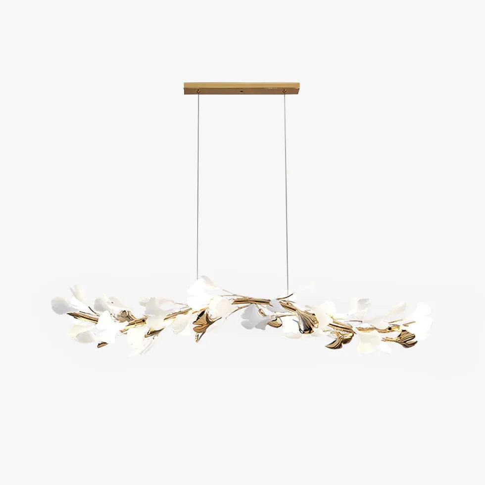 Natural Leaves Gold Dining Room Pendant Light - Clowas