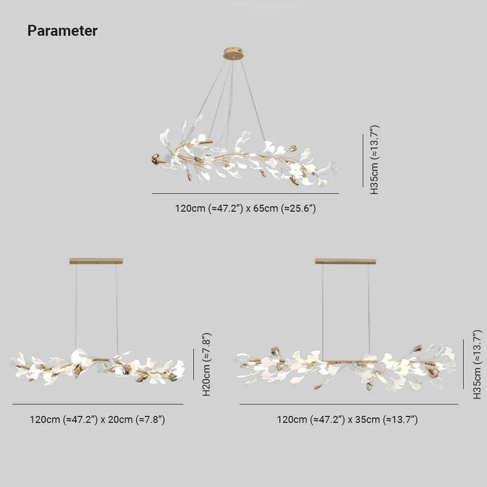 Natural Leaves Gold Dining Room Pendant Light - Clowas