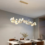 Natural Leaves Gold Dining Room Pendant Light - Clowas