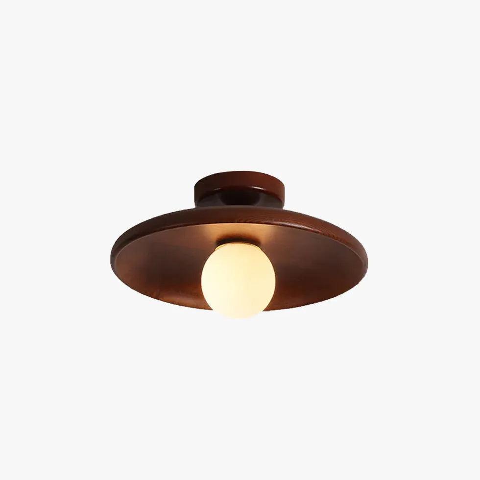 Natural Wood Modern Wooden Flush Ceiling Lights - Clowas