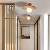 Natural Wood Modern Wooden Flush Ceiling Lights - Clowas