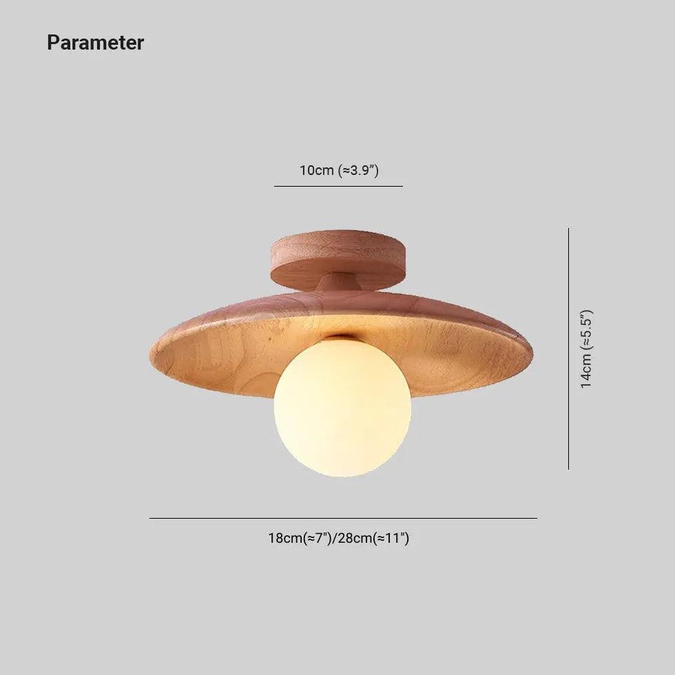 Natural Wood Modern Wooden Flush Ceiling Lights - Clowas