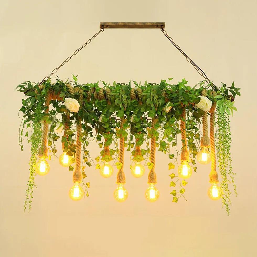 Hanging Plant & Exposed Bulb Decorative Pendant Light - Clowas