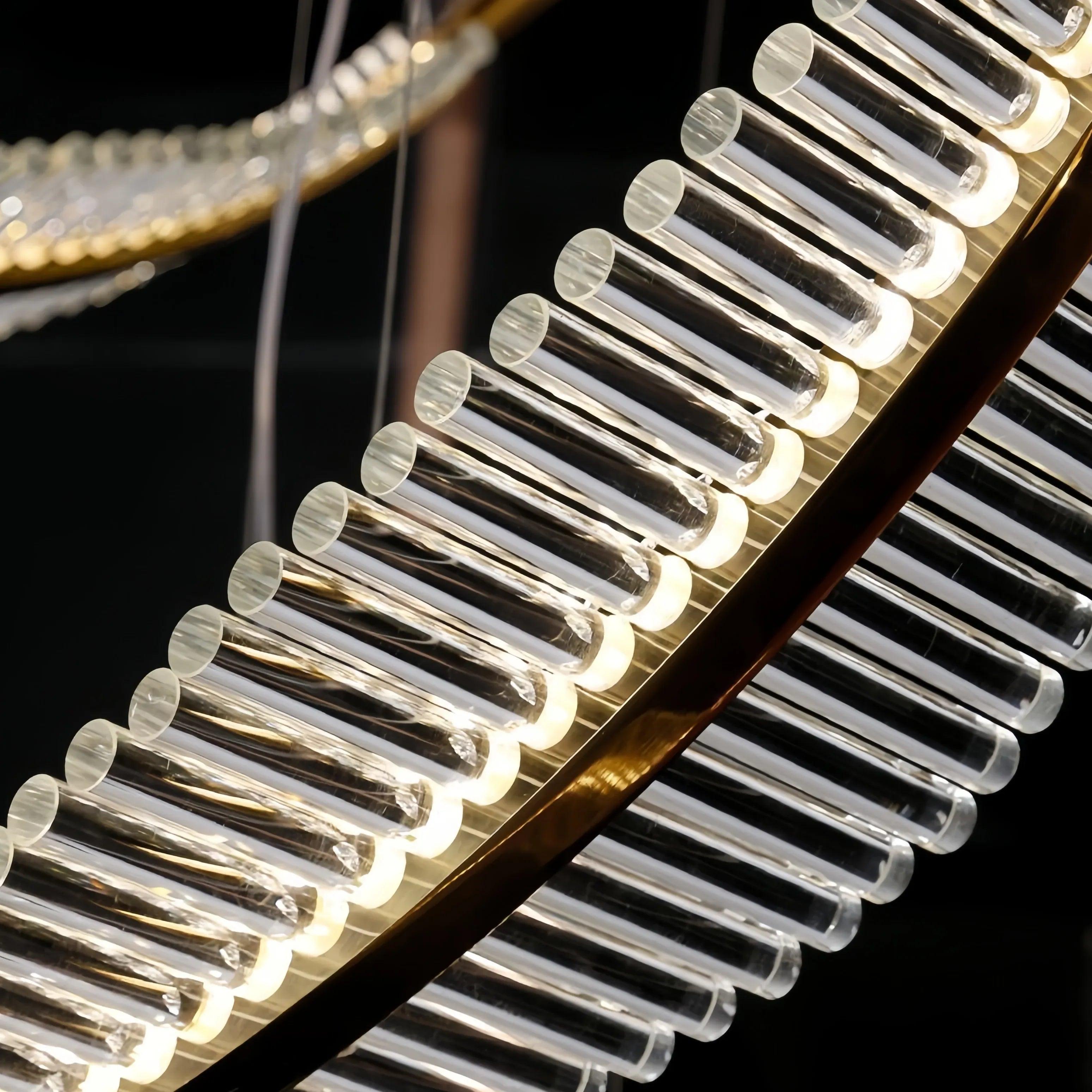 Feather Shaped Glass Gold LED Pendant Light - Clowas