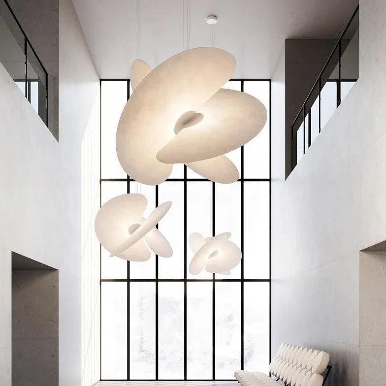 Silk Fabric Modern White Pendant Light - Clowas