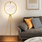 Black Circular Feather Tripod Floor Lamp - Clowas