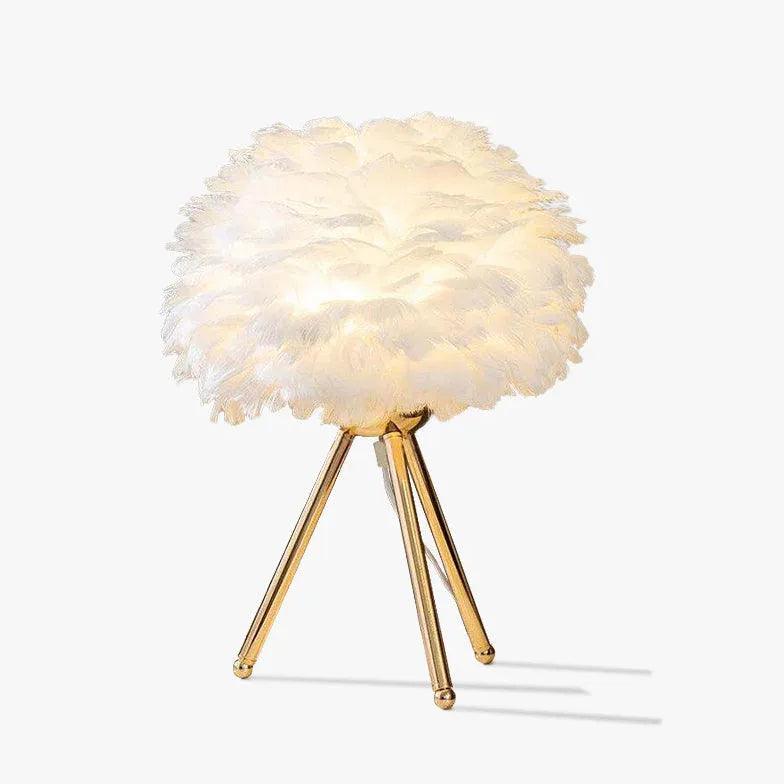Feather Decorated Art Tripod Table Lamp - Clowas
