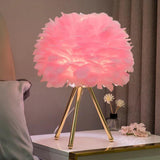 Feather Decorated Art Tripod Table Lamp - Clowas