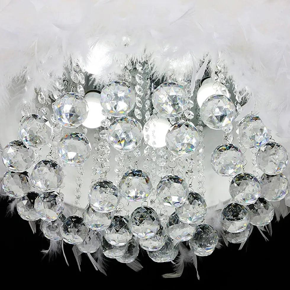 White Feather crystal Bedroom chandelier - Clowas