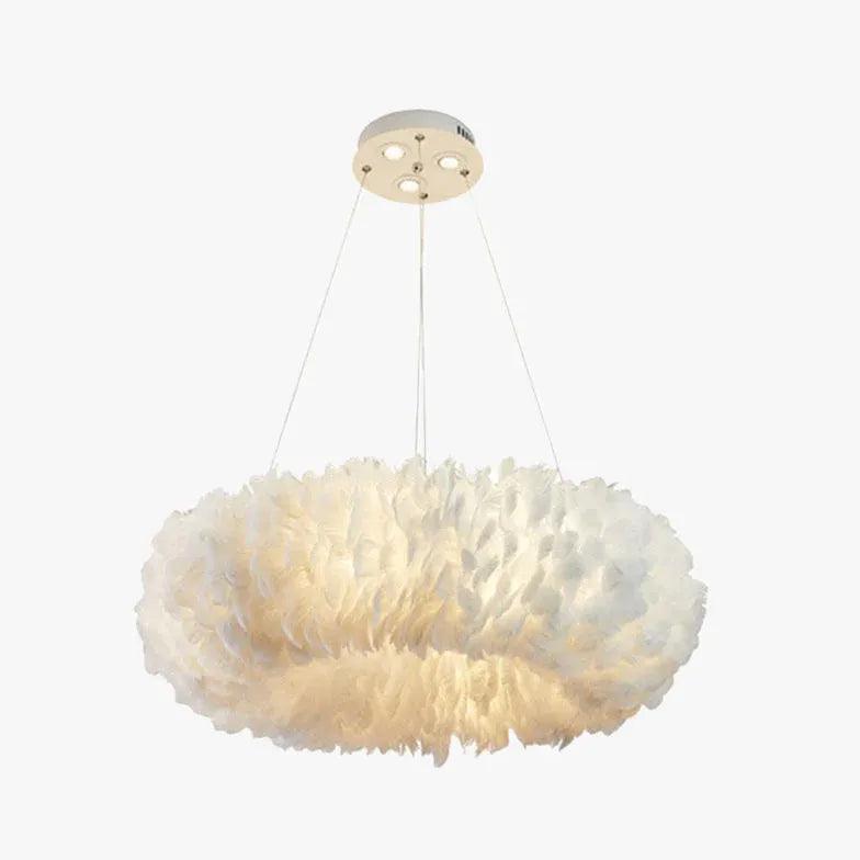 Plush Feathers Bedroom White Pendant Light - Clowas