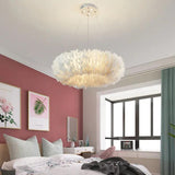 Plush Feathers Bedroom White Pendant Light - Clowas