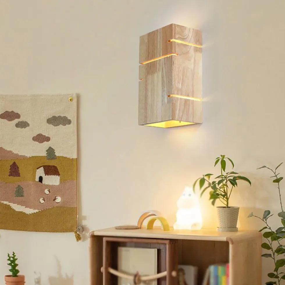 Minimalist Wooden Square Box Wall Lights