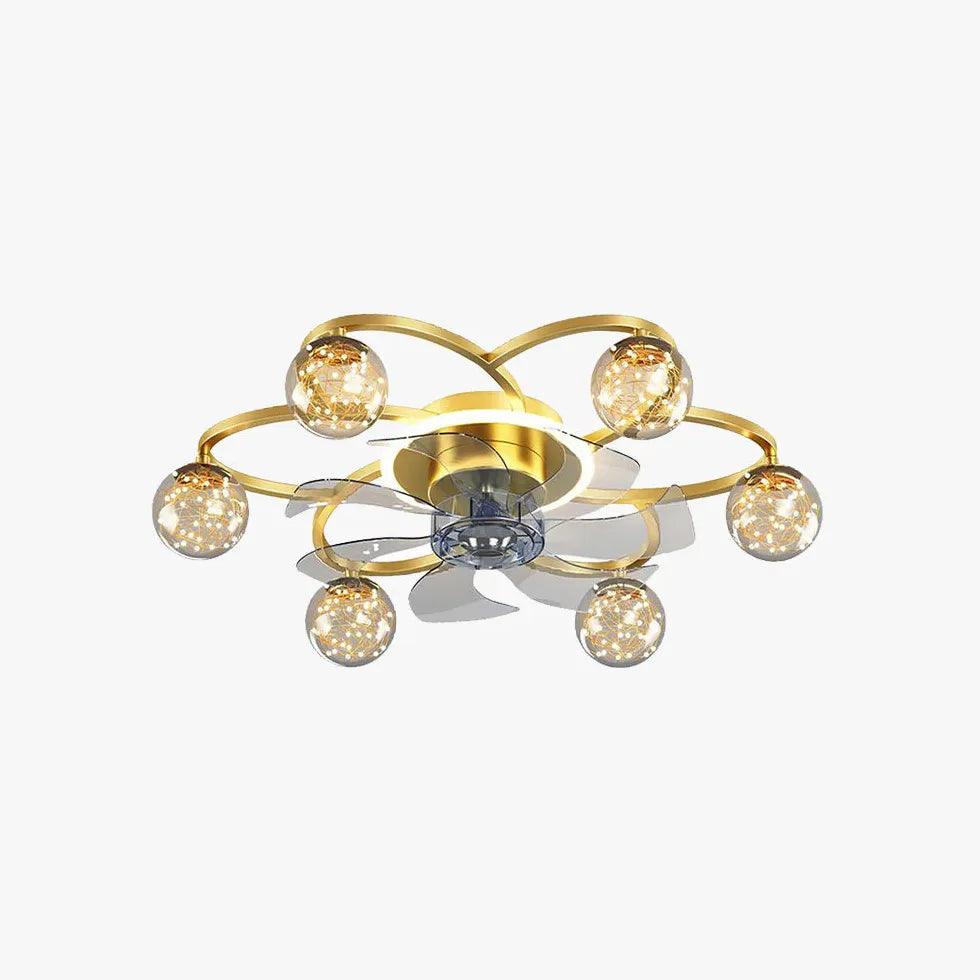 Octopus Bedroom Gold Ceiling Fan With Light - Clowas