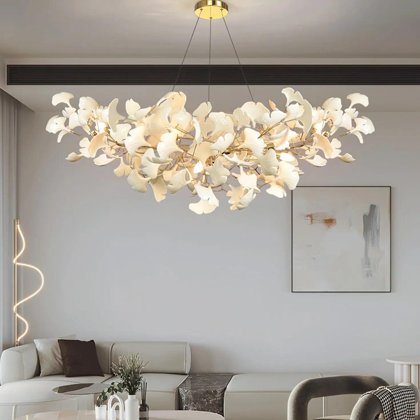 Ginkgo Leaf Shape Modern White LED Pendant Light - Clowas