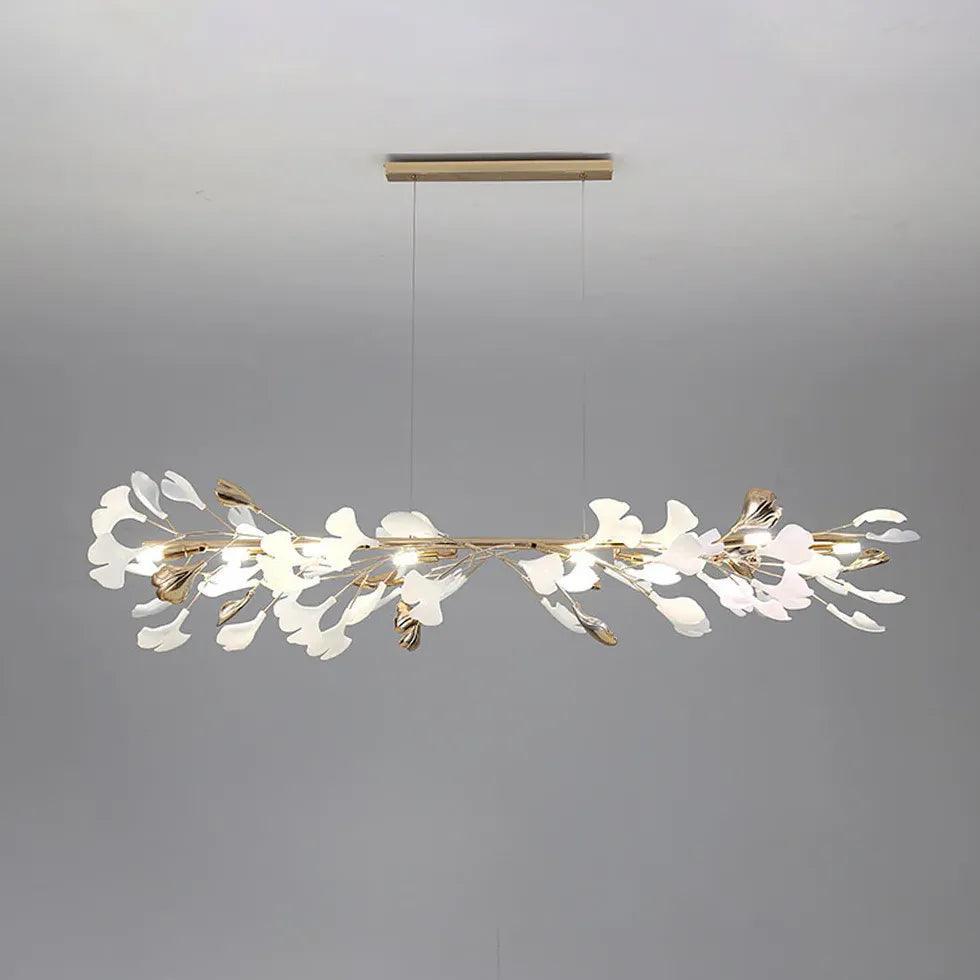 Natural Leaves Gold Dining Room Pendant Light - Clowas