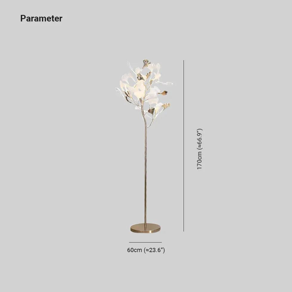 Ginkgo Tree Design Metal Floor Lamp - Clowas