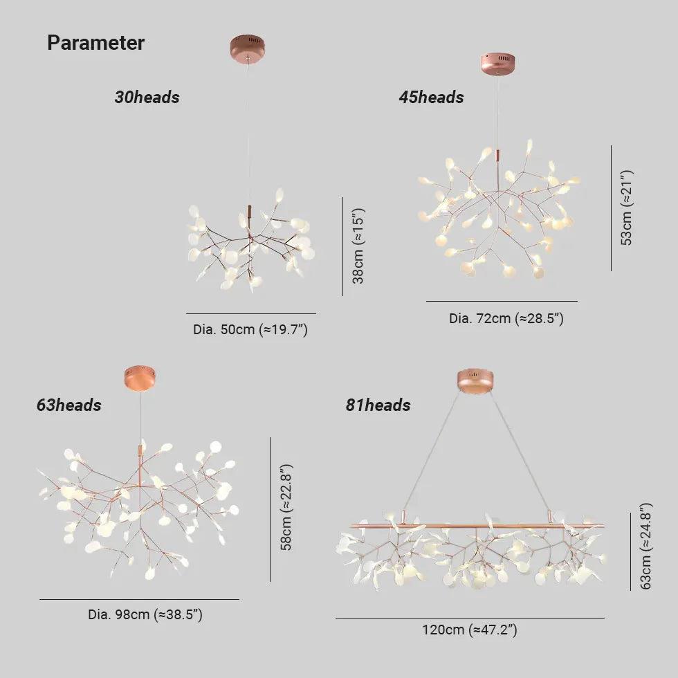 Rose Gold Branches LED Modern Chandelier - Clowas